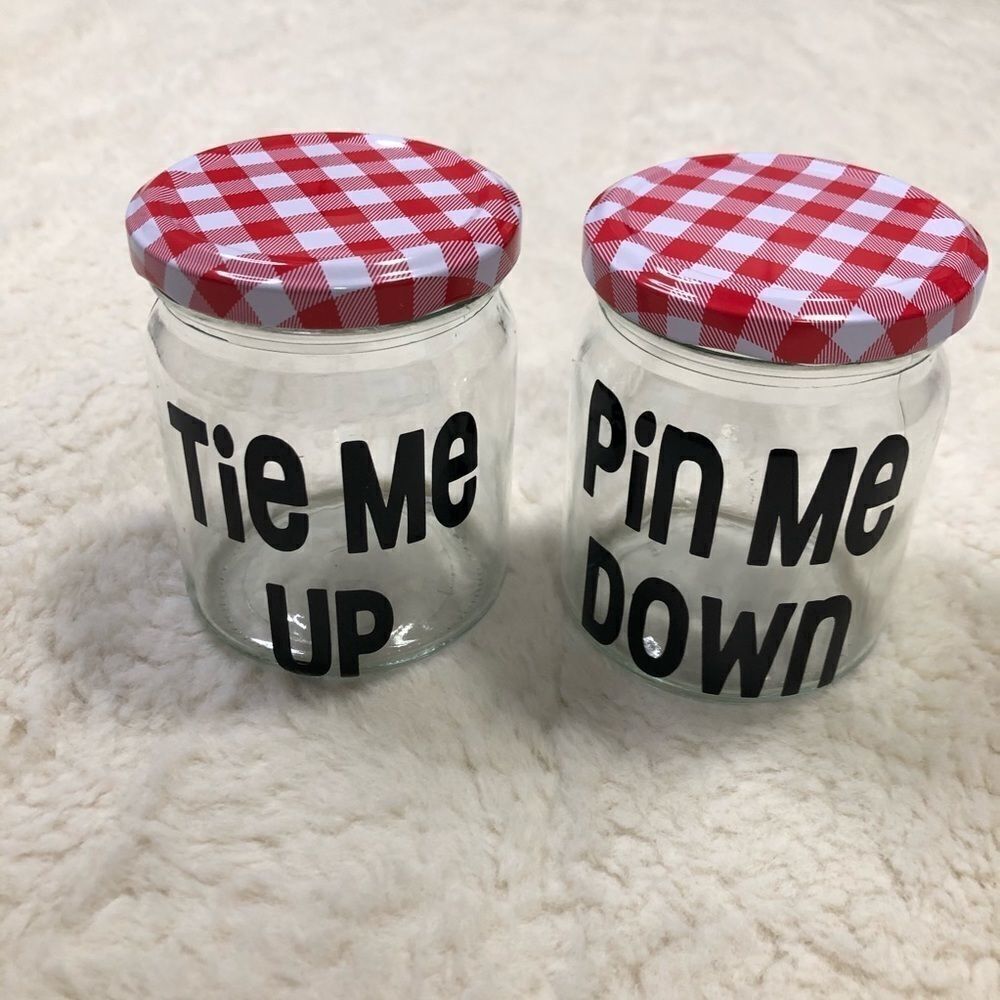 🆕 Hair Tie / Pin Jar Gingham Container Set